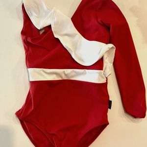 TigerFriday Evelyn Leotard - CM - Red and White (Cherry Ice)